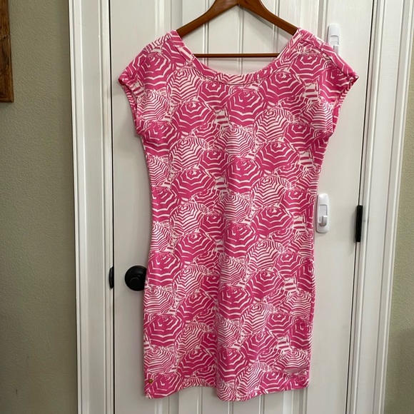🌸LILLY PULITZER pink and white patterned dress.  S - Picture 1 of 6